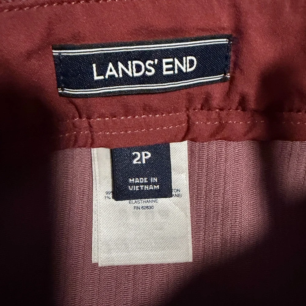 Lands End Corduroy Button-Front Skirt in Deep Plum